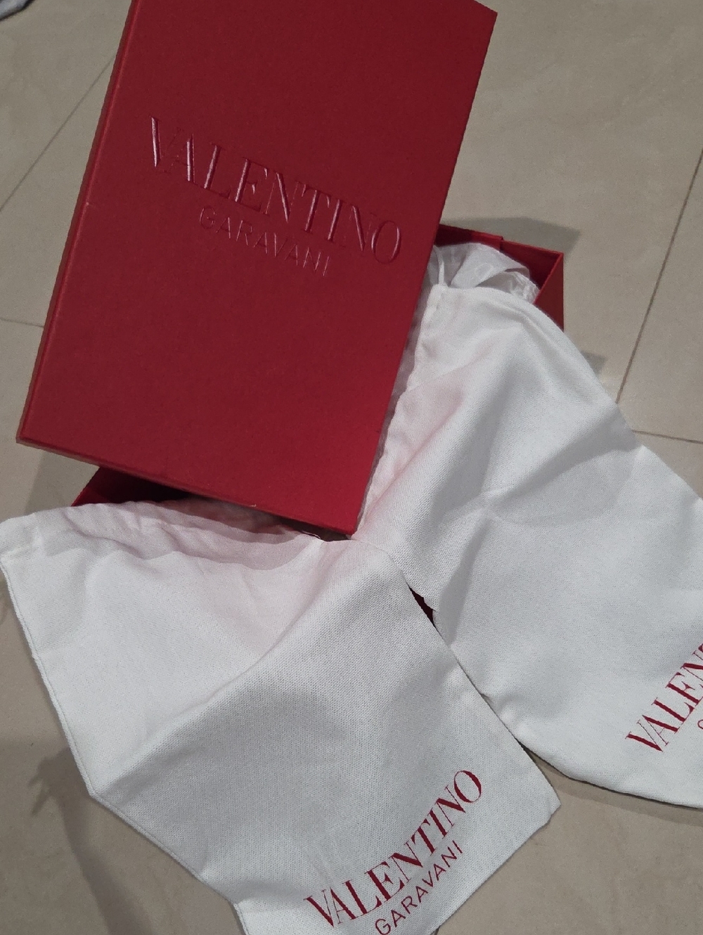 Valentino Garavani Red Presentation Box with White Dust Bags